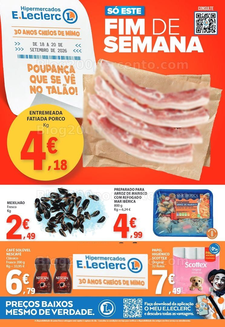Antevisão Folheto E-LECLERC Promoções Fim de Semana - 18 a 20 setembro
